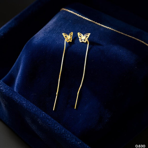 GOLD SUIDHAGA- (WGT: 0.630 GM APPROX) BIS CERTIFIED HUID HALLMARK 9KT GOLD SUIDHAGA EARRINGS (1 PAIR) FOR WOMEN.