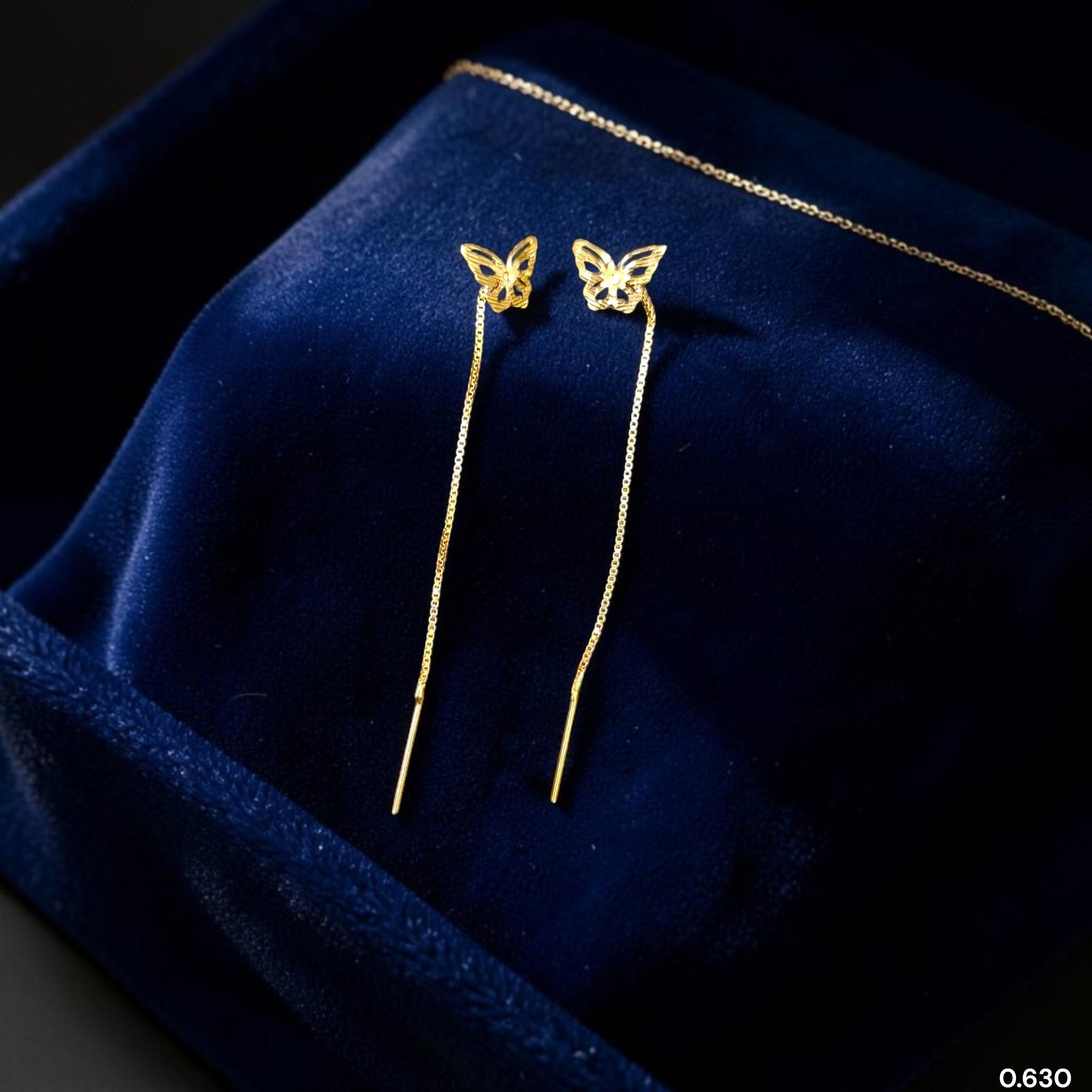 GOLD SUIDHAGA- (WGT: 0.630 GM APPROX) BIS CERTIFIED HUID HALLMARK 9KT GOLD SUIDHAGA EARRINGS (1 PAIR) FOR WOMEN.