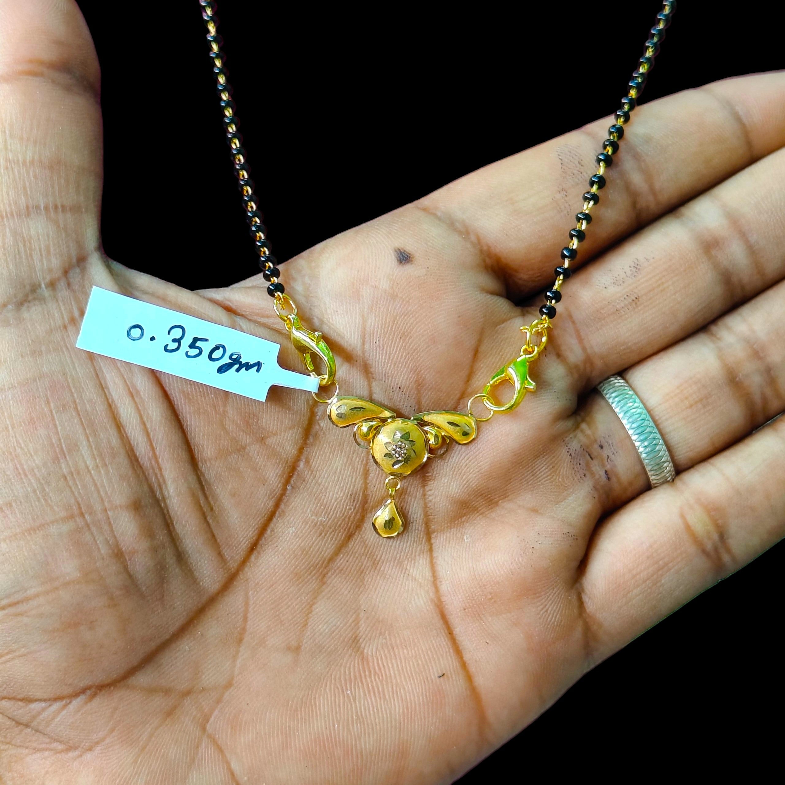 GOLD PENDANT- (WGT: 0.350 GM APPROX) BIS CERTIFIED HUID HALLMARK 375 9KT GOLD PENDANT FOR WOMEN 1 PIECE WITH FREE MANGALSUTRA & TASSEL.