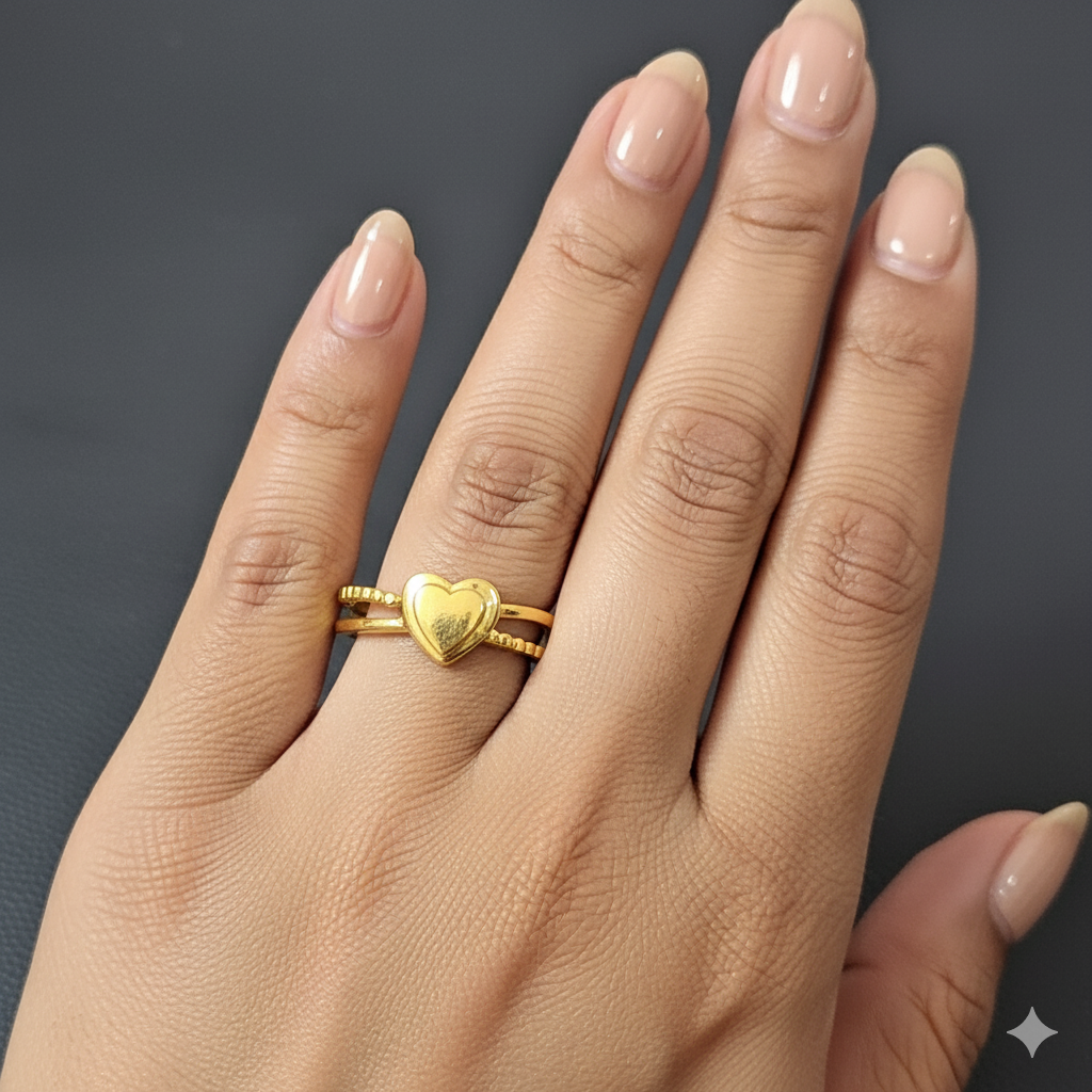 (GLFR9) TRJ (SIZE: 16) WGT: 1.440 GM APPROX BIS CERTIFIED HUID HALLMARK 9KT GOLD FINGER RING FOR WOMEN 1 PIECE FOR REGULAR USE.