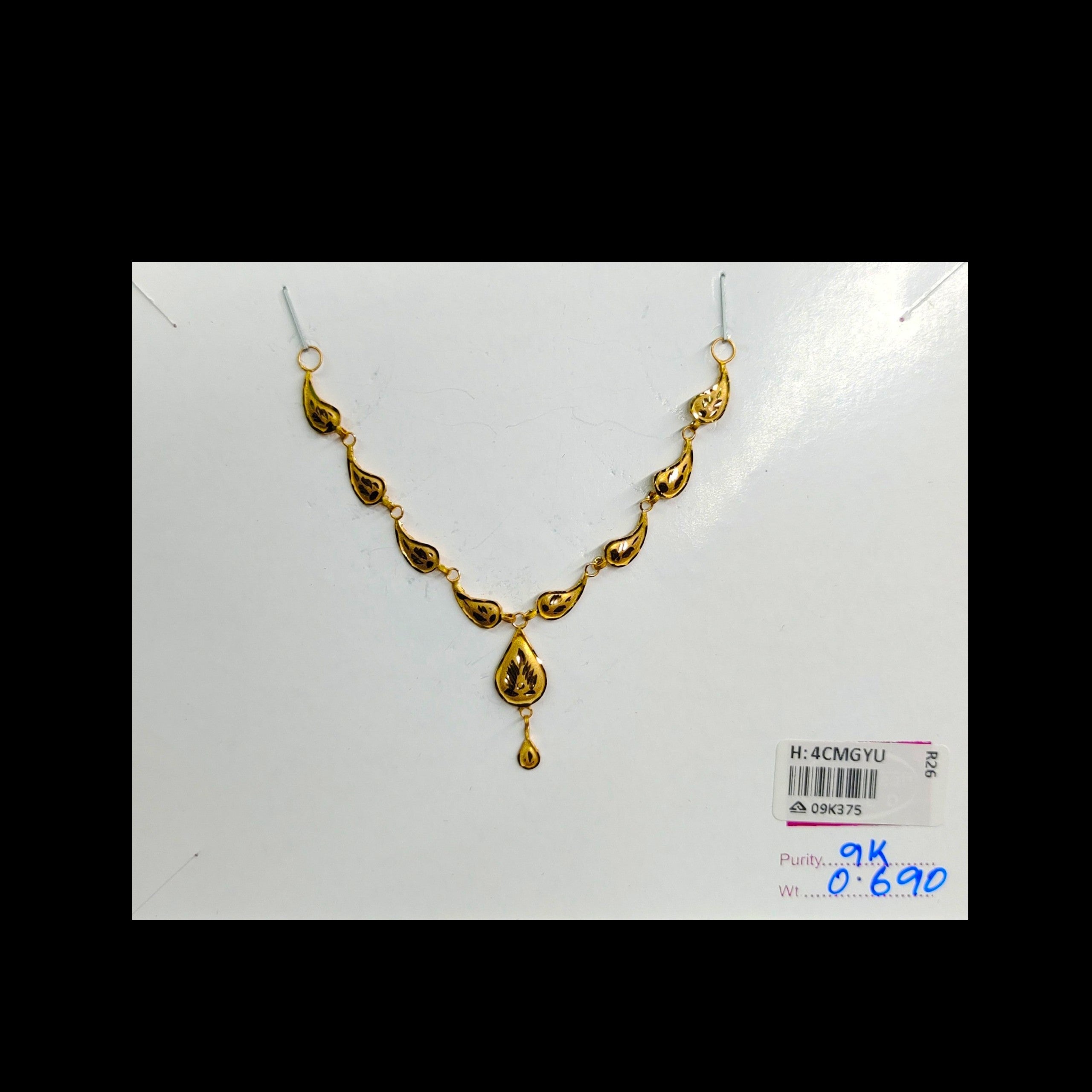 GOLD CHOKER NECKLACE-(WGT: 0.690 GM APPROX) BIS CERTIFIED HUID HALLMARK 9KT GOLD NECKLACE 1 PIECE FOR WOMEN.