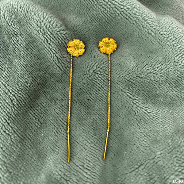 GOLD SUIDHAGA- (BUYBGG)-(G9AE7B) (WGT: 1.040 GM APPROX) BIS CERTIFIED HUID HALLMARK 9KT GOLD SUIDHAGA EARRINGS (1 PAIR) FOR WOMEN.