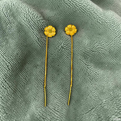GOLD SUIDHAGA- (BUYBGG)-(G9AE7B) (WGT: 1.040 GM APPROX) BIS CERTIFIED HUID HALLMARK 9KT GOLD SUIDHAGA EARRINGS (1 PAIR) FOR WOMEN.