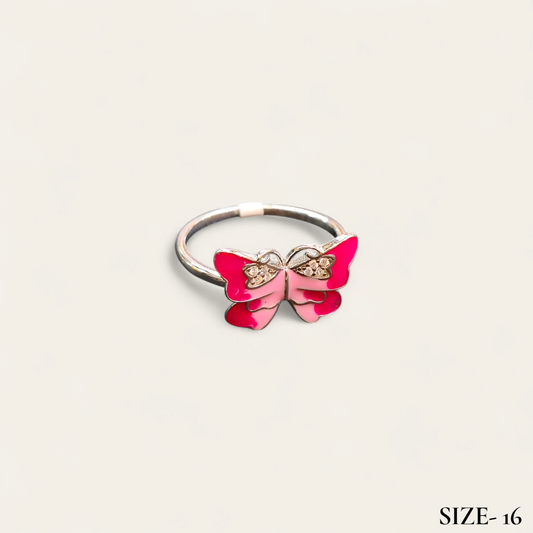 RAJLAXMI (SIZE:16) HALLMARK 925 SILVER FINGER BUTTERFLY MINAKARI DESIGN RING 1 PIECE FOR WOMEN FOR REGULAR USE - BEST FOR GIFTING (SOLD ON MRP)