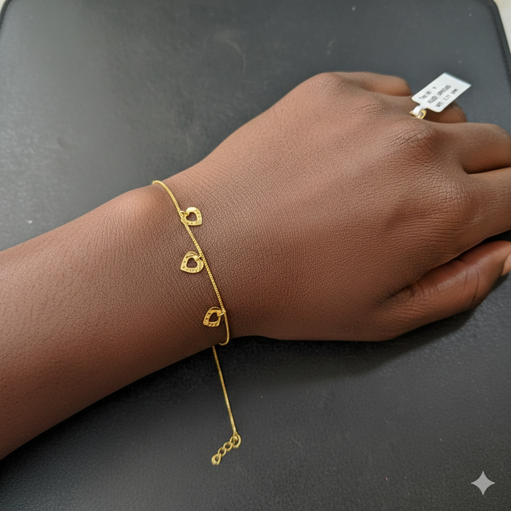 GOLD WRISTLET- BIS CERTIFIED HUID HALLMARK 375 9KT GOLD WRISTLET APPROX WGT: 1.170 FOR WOMEN.