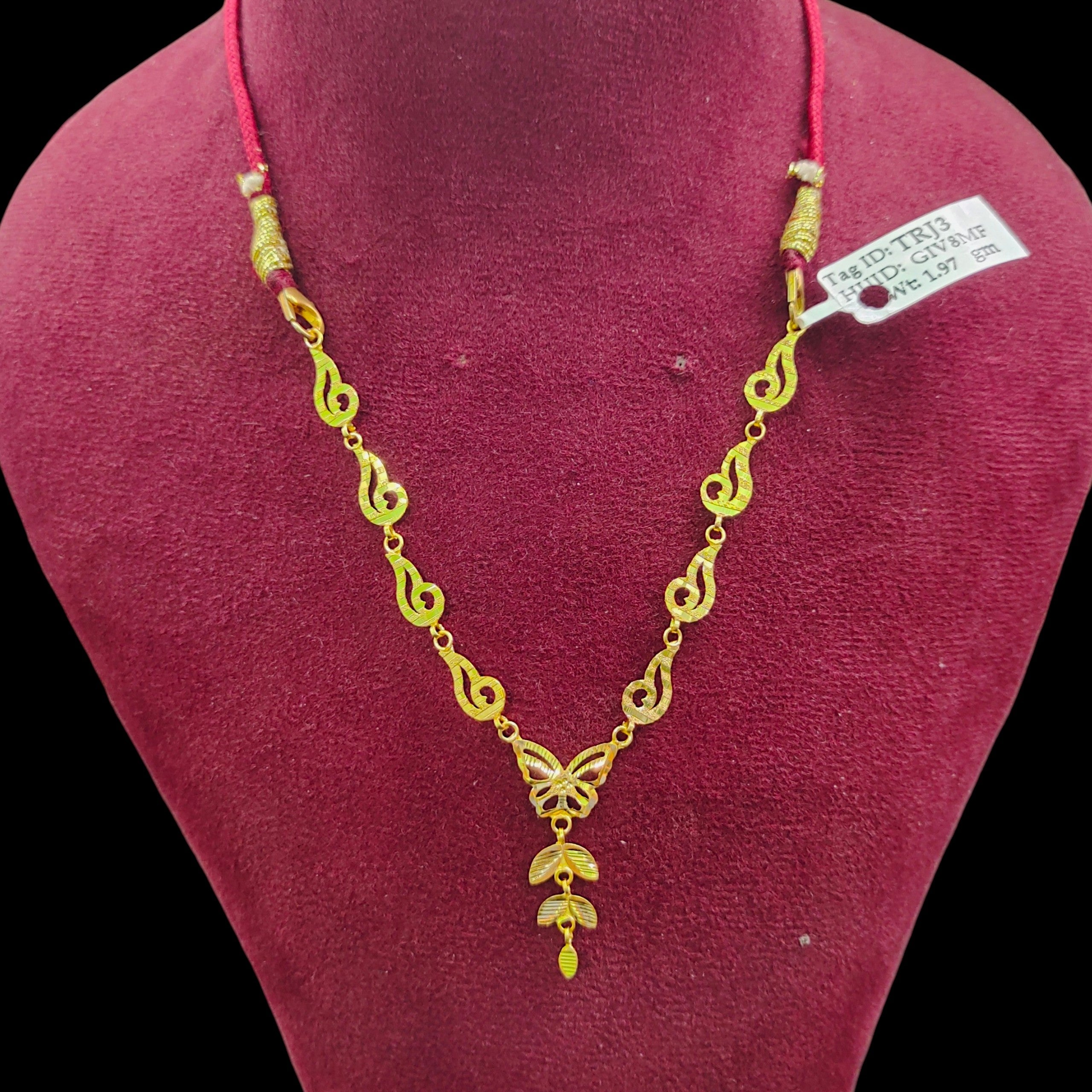 GOLD NECKLACE -(WGT: 1.970 GM APPROX) BIS CERTIFIED HUID HALLMARK 375 9KT GOLD NECKLACE 1 PIECE FOR WOMEN.