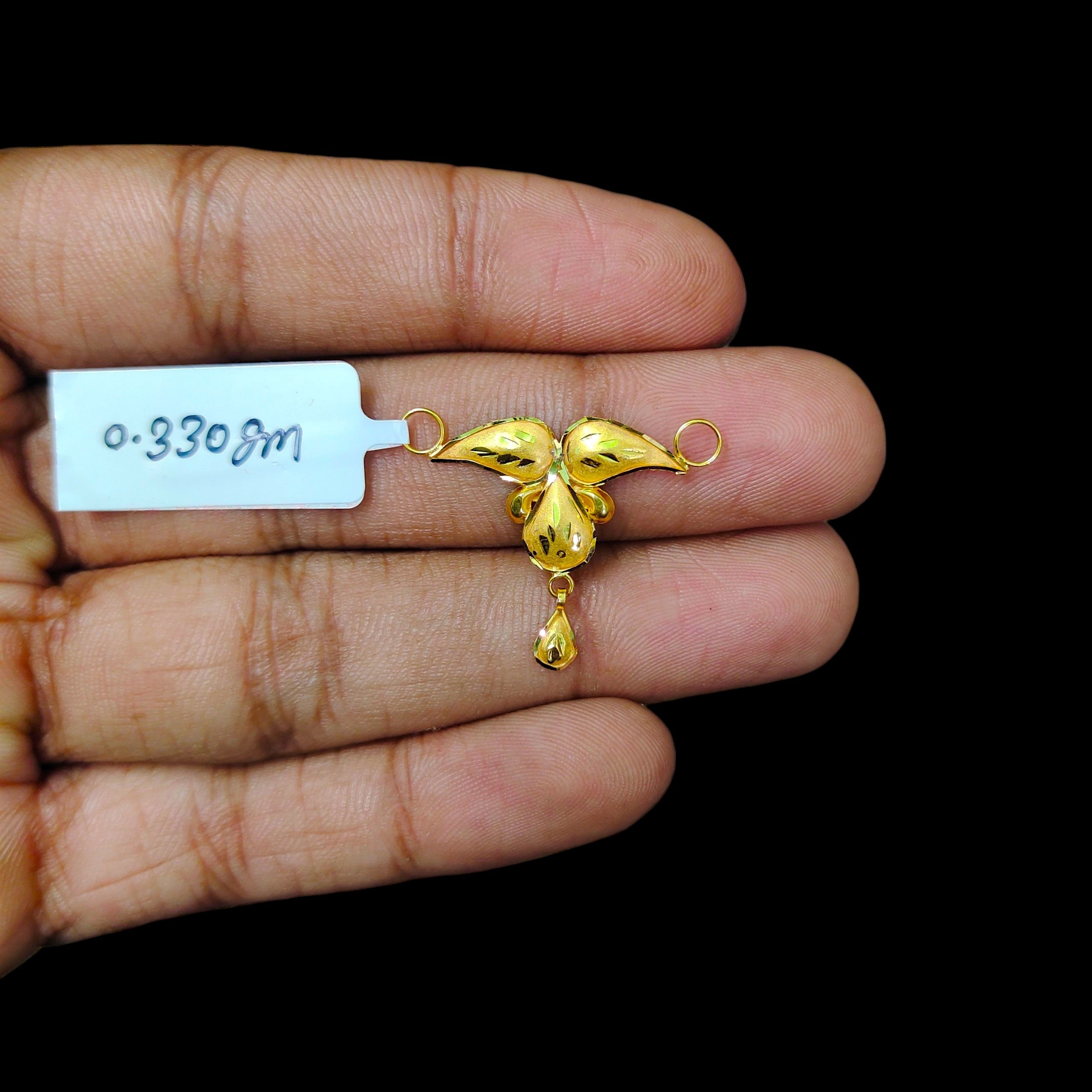 GOLD PENDANT- (WGT: 0.330 GM APPROX) BIS CERTIFIED HUID HALLMARK 375 9KT GOLD PENDANT FOR WOMEN 1 PIECE WITH FREE MANGALSUTRA & TASSEL.