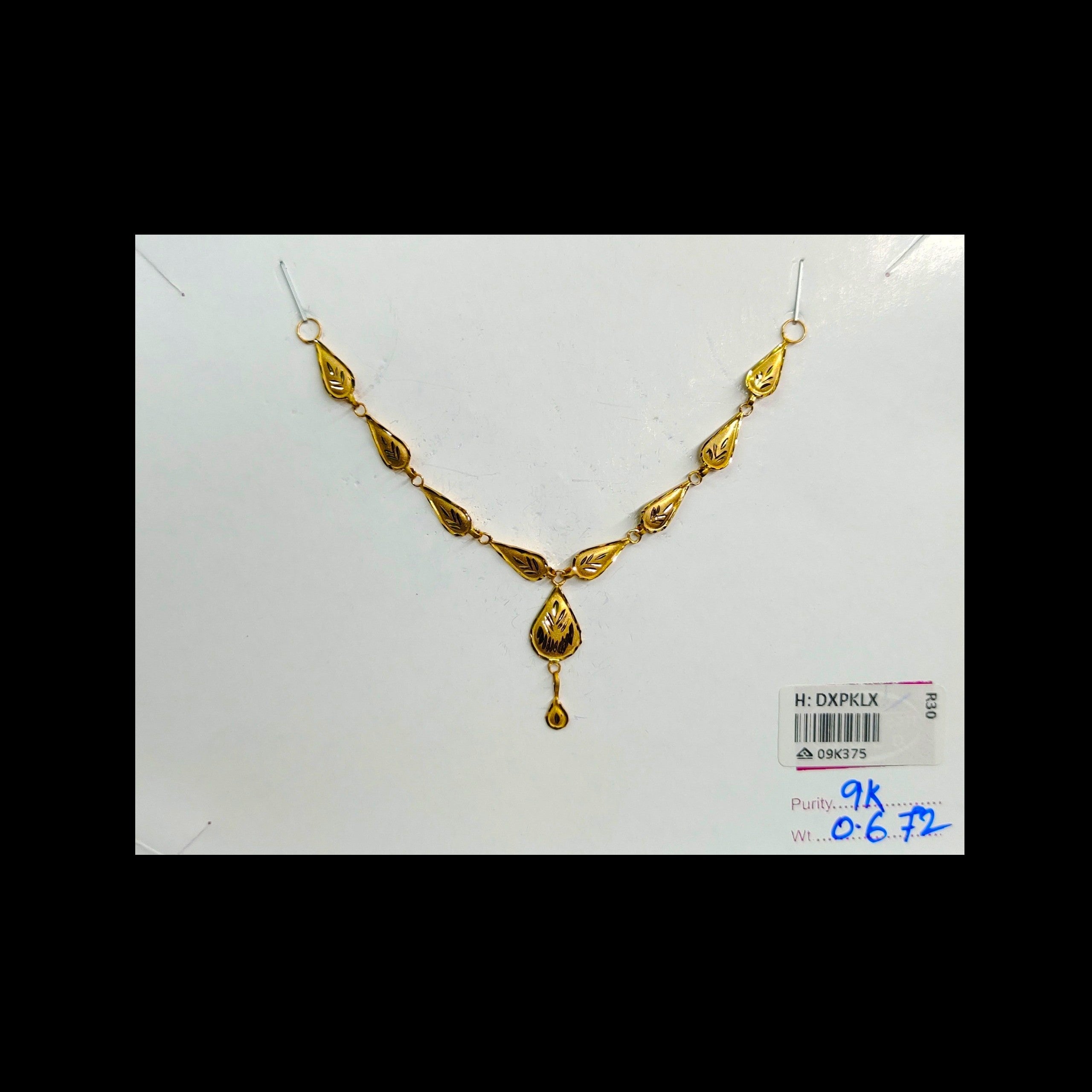GOLD CHOKER NECKLACE-(WGT: 0.672 GM APPROX) BIS CERTIFIED HUID HALLMARK 9KT GOLD NECKLACE 1 PIECE FOR WOMEN.