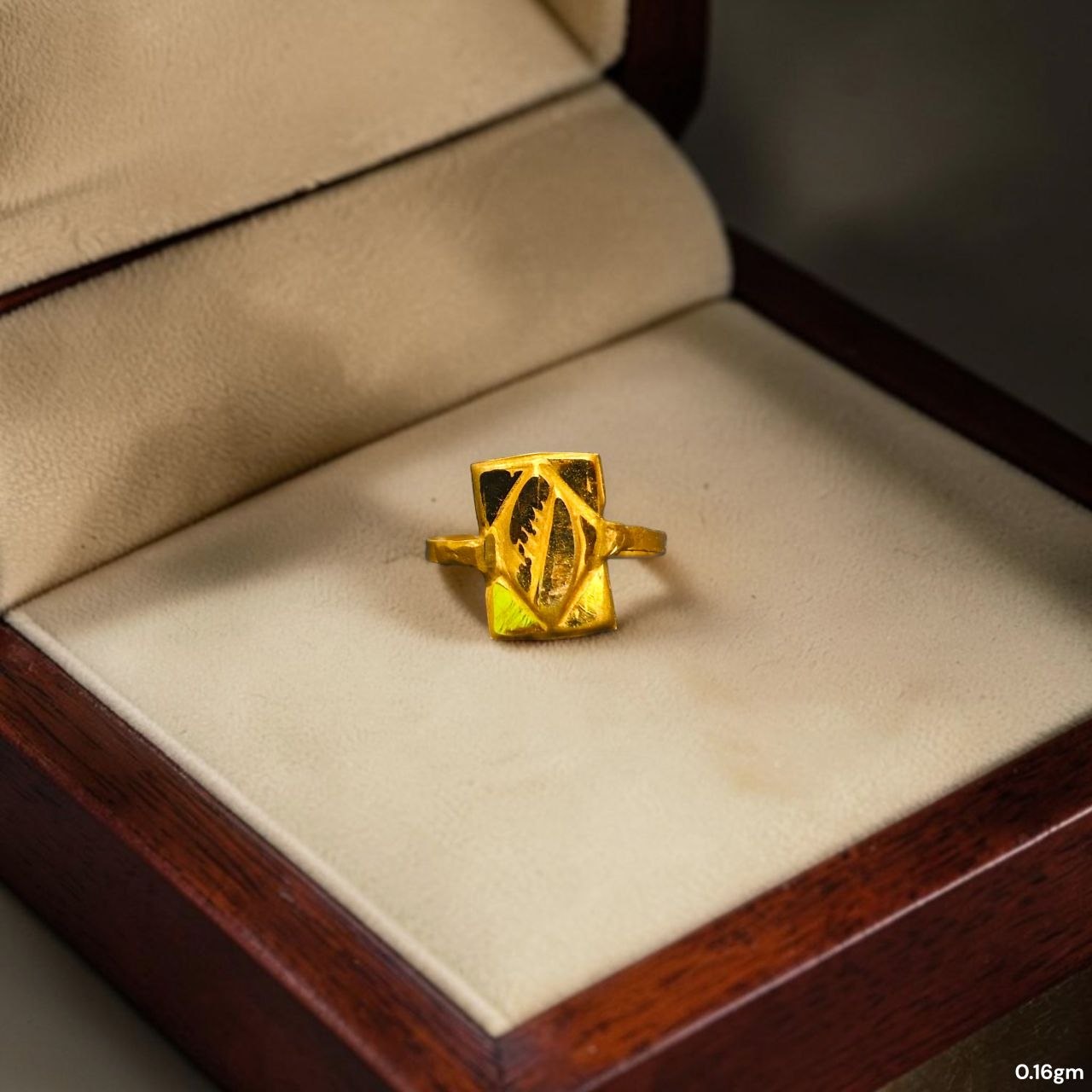 BABY JEWELLERY- TRJ WGT: 0.160 GM APPROX 375 9KT HUID HALLMARK GOLD BABY FINGER RING 1 PIECE FOR RICE CEREMONY & BIRTHDAY.