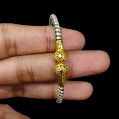 GOLD NOA- (LHTELR)-(SIZE: 23) (WGT: 1.100 GM APPROX) BIS CERTIFIED HUID HALLMARK 9KT GOLD BRACELET NOA BADHANO BANGLES 1 PIECE FOR WOMEN.