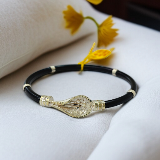 TRJ BLACK FLORAL2 DESIGN 925 ORIGINAL SILVER NOA BANGLES FOR WOMEN 1 PIECE - SOLD AS MRP BY RAJLAXMI.