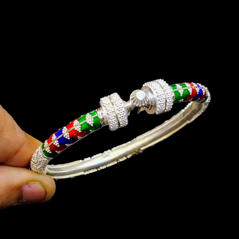 SILVER BANGLES- (SIZE 26 KHILEN) CERTIFIED BIS HALLMARK 925 SILVER BALA (MANIPUR DESIGN) APPROX WGT: 21.140 GM (1 PIECE) FOR REGULAR USE FOR WOMEN.