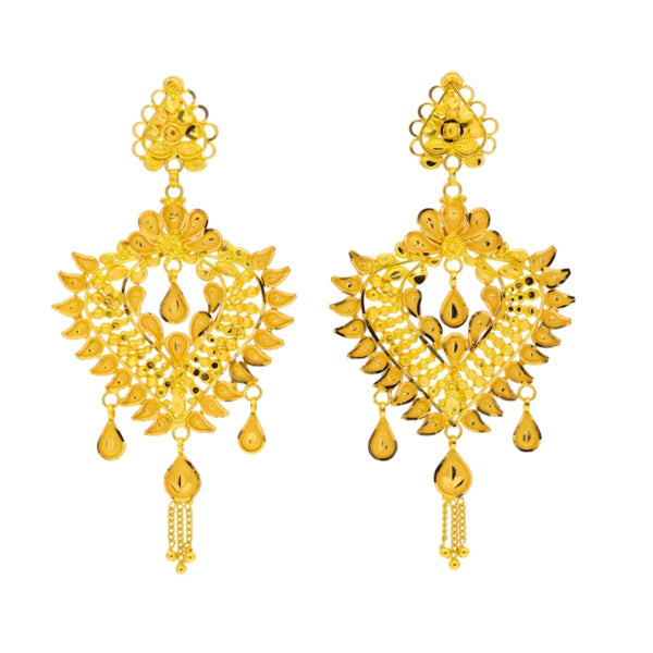 MADE TO ORDER (GEK22) BIS CERTIFIED HUID HALLMARK 916 22KT GOLD KANBALA EARRINGS WGT: 8.700 GM APPROX (1 PAIR) FOR WOMEN (BLUE TAG PREMIUM SEGMENT JEWELLERY) -DELIVERY IN 25 DAYS.