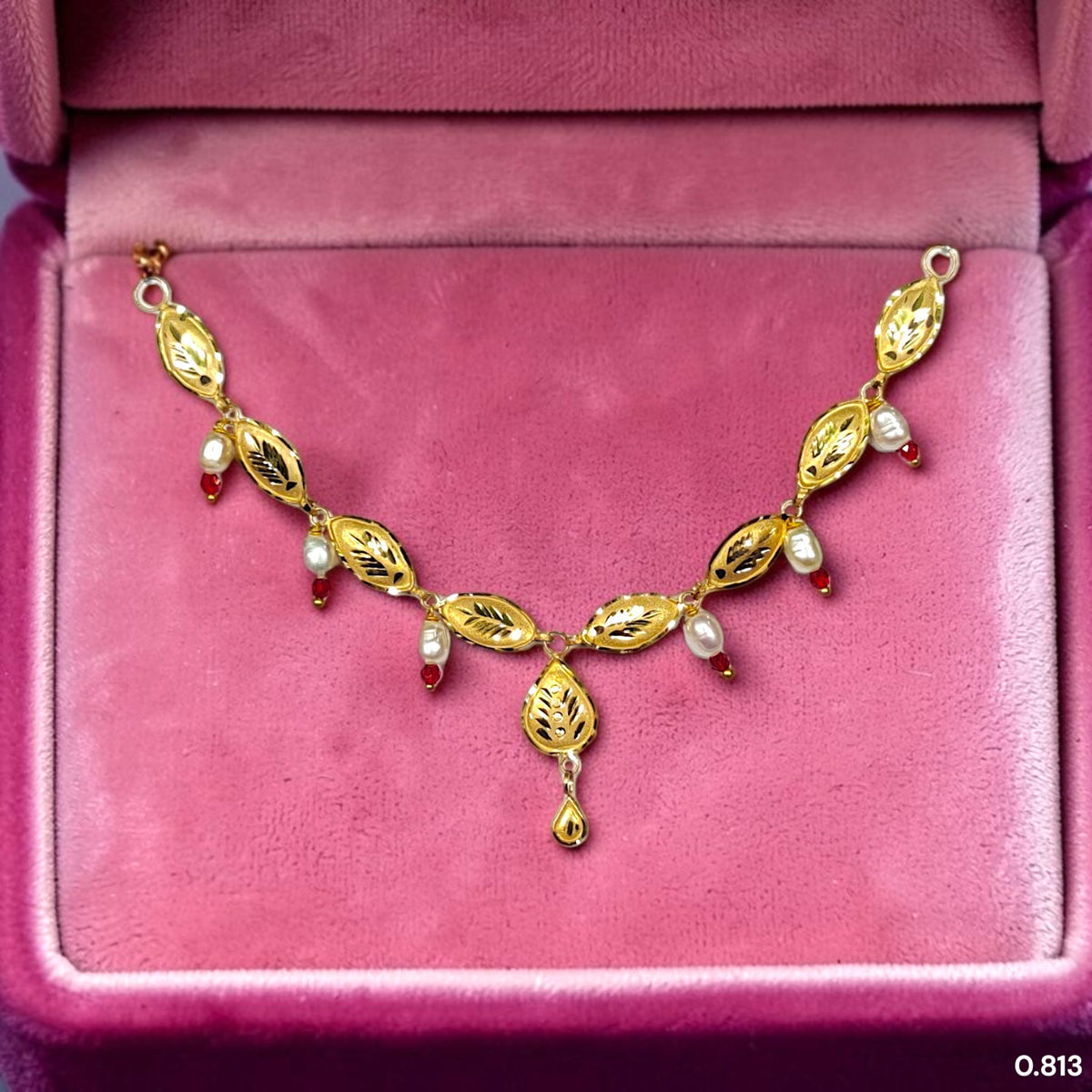 GOLD NECKLACE-(WGT: 0.813 GM APPROX) BIS CERTIFIED HUID HALLMARK 375 9KT GOLD NECKLACE 1 PIECE FOR WOMEN WITH FREE ADJUSTABLE TASSEL. (R2B37K)