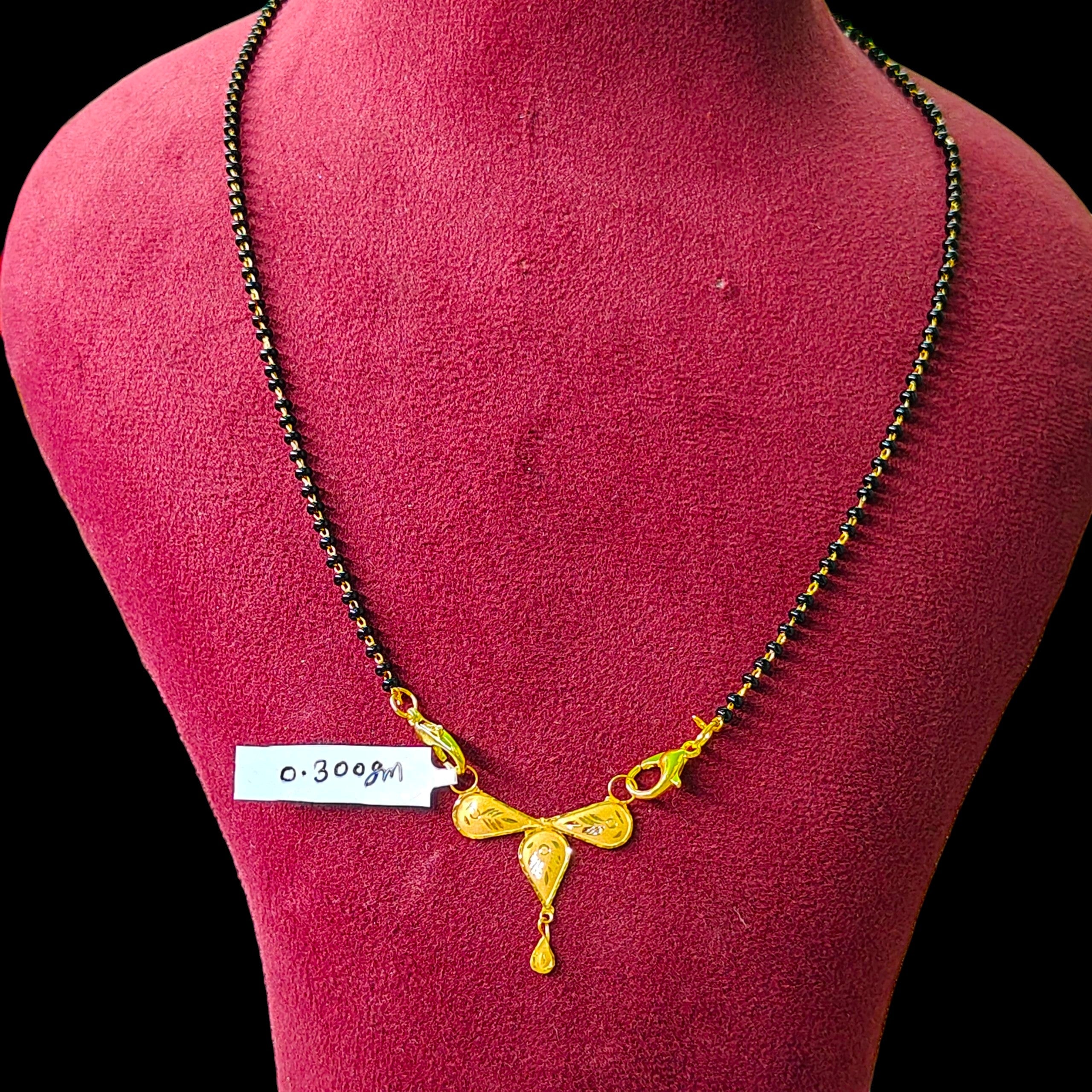 GOLD PENDANT- (WGT: 0.300 GM APPROX) BIS CERTIFIED HUID HALLMARK 375 9KT GOLD PENDANT FOR WOMEN 1 PIECE WITH FREE MANGALSUTRA & TASSEL.