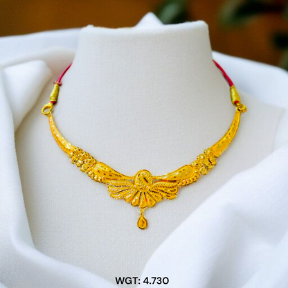 (GCN22) BIS CERTIFIED HUID HALLMARK 916 22KT GOLD NECKLACE CHOKER (APPROX WGT: 4.730 GM) 1 PIECE FOR WOMEN.