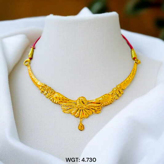 (GCN22) BIS CERTIFIED HUID HALLMARK 916 22KT GOLD NECKLACE CHOKER (APPROX WGT: 4.730 GM) 1 PIECE FOR WOMEN.