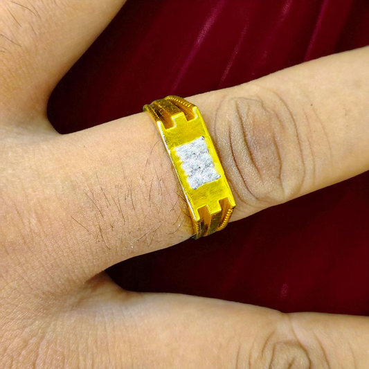 SIZE:22 (WGT: 2.720 GRAM APPROX) BIS CERTIFIED HUID HALLMARK 916 22KT GOLD GENTS FINGER RING FOR MENS 1 PIECE.