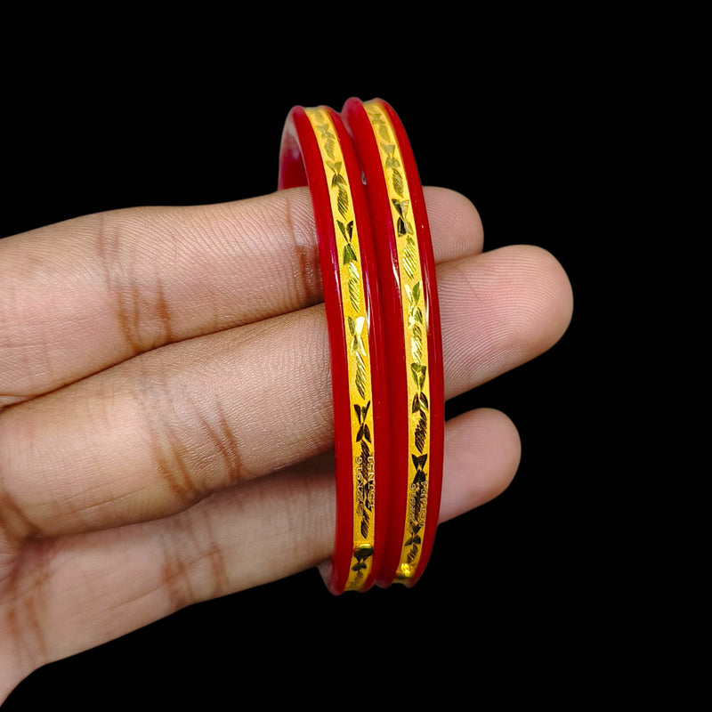GPB22K- (L5JN51)-(TGL4E4)-(SIZE-26) WGT: 1.610 GM APPROX BIS CERTIFIED HUID HALLMARK 916 22KT GOLD POLA BADHANO 1 PAIR FOR WOMEN.