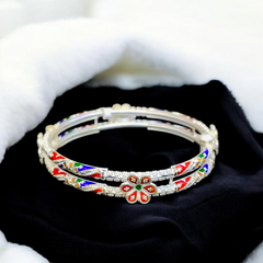SILVER BANGLES- (SIZE 27 KHILEN) CERTIFIED BIS HALLMARK 925 SILVER BANGLE (MANIPUR DESIGN) APPROX WGT: 23.740 GM (1 PIECE) FOR REGULAR USE FOR WOMEN.