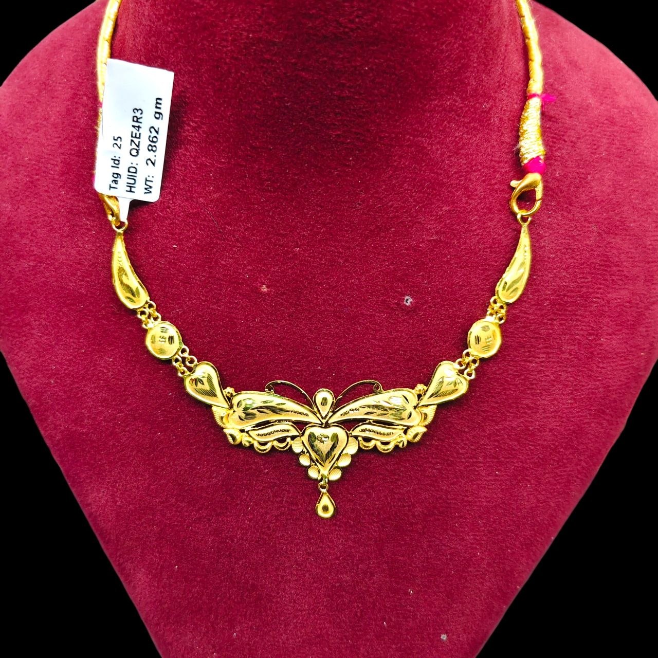 GOLD CHOKER NECKLACE-(WGT: 2.862 GM APPROX) BIS CERTIFIED HUID HALLMARK 9KT GOLD NECKLACE 1 PIECE FOR WOMEN.