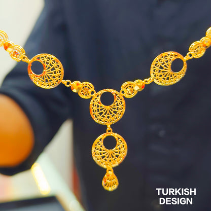 BIS CERTIFIED (TURKISH COLLECTION) WGT: 9.230 GM APPROX HUID HALLMARK 22KT 916 GOLD NECKLACE 1 PIECE FOR WOMEN (IMPORTED GOLD JEWELLERY).