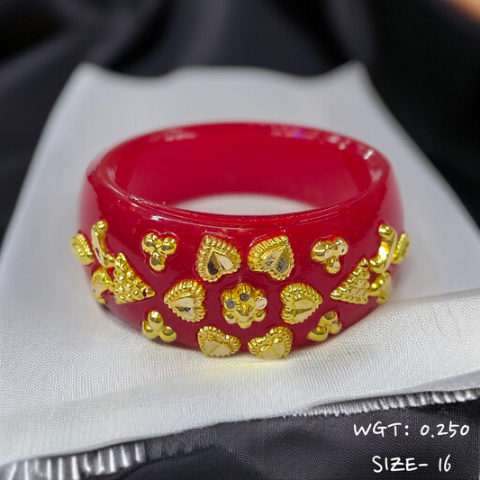 (GPR) TRJ (SIZE: 16) WGT: 0.250 GM APPROX (50 TONCH) KDM GOLD POLA RING FOR WOMEN 1 PIECE FOR GIFT (SOLD ON MRP)