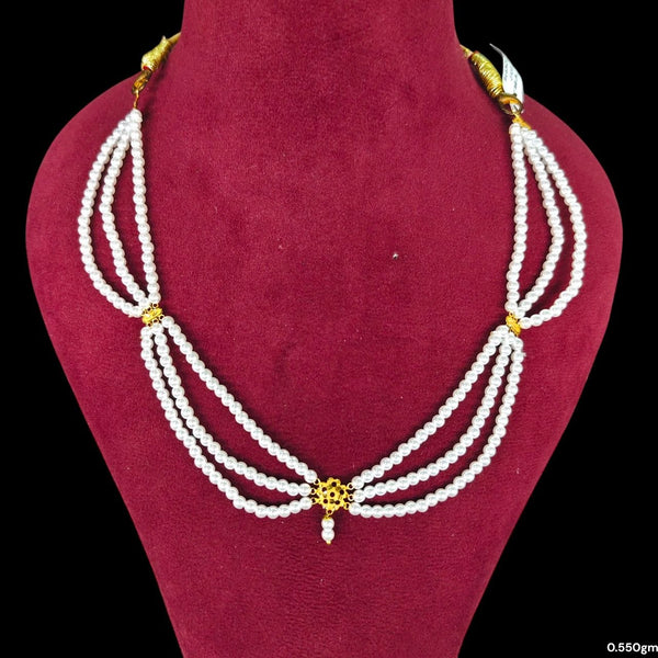 GOLD MOTI HAR- (WGT: 0.550 GM APPROX) CERTIFIED BIS HALLMARK HUID 22KT GOLD MOTI NECKLACE 1 PIECE WITH ADJUSTABLE TASSEL.(I956MU)