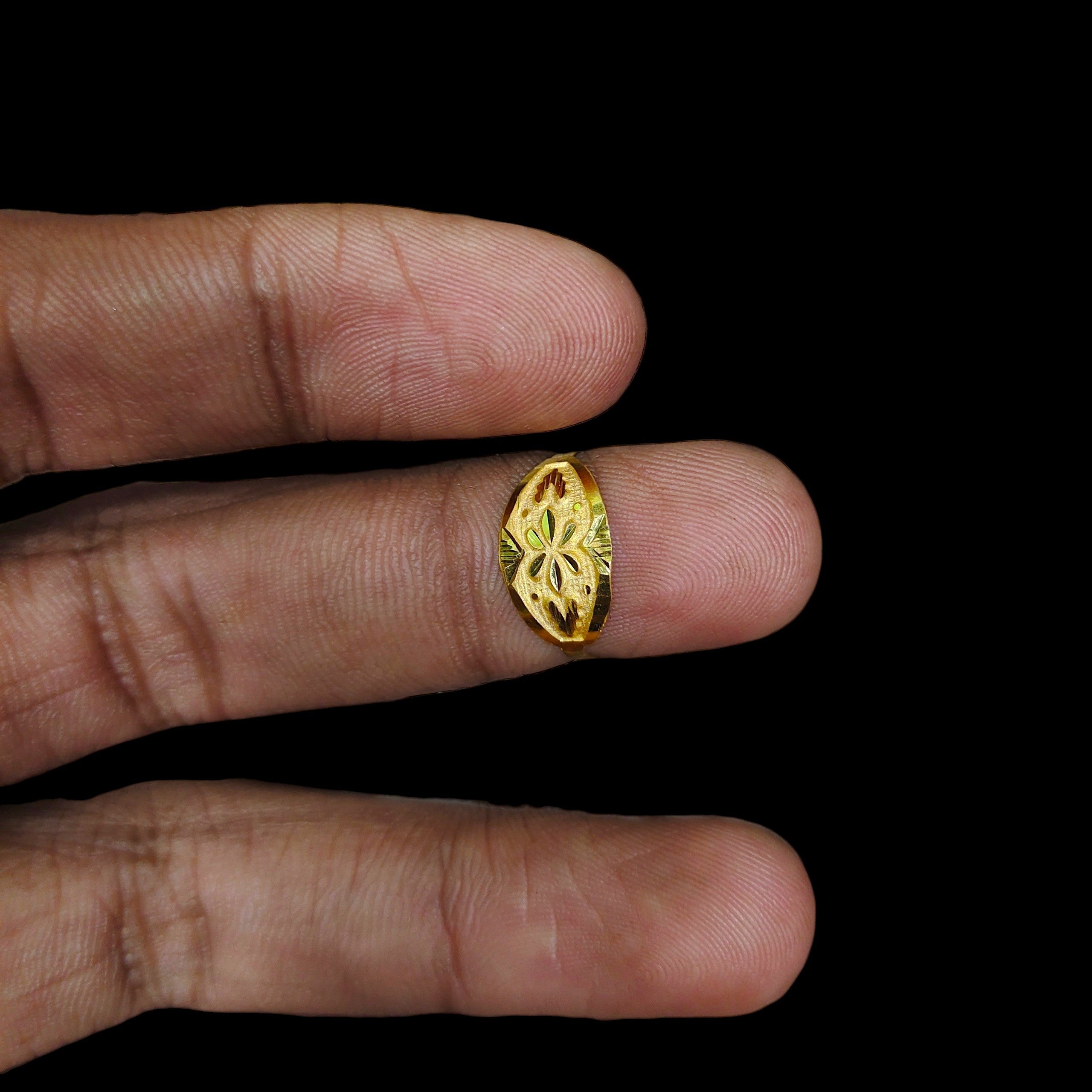 BABY JEWELLERY- TRJ WGT: 0.310 GM APPROX 375 9KT HUID HALLMARK GOLD BABY FINGER RING 1 PIECE FOR RICE CEREMONY & BIRTHDAY.