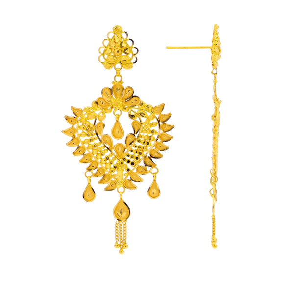 MADE TO ORDER (GEK22) BIS CERTIFIED HUID HALLMARK 916 22KT GOLD KANBALA EARRINGS WGT: 8.700 GM APPROX (1 PAIR) FOR WOMEN (BLUE TAG PREMIUM SEGMENT JEWELLERY) -DELIVERY IN 25 DAYS.