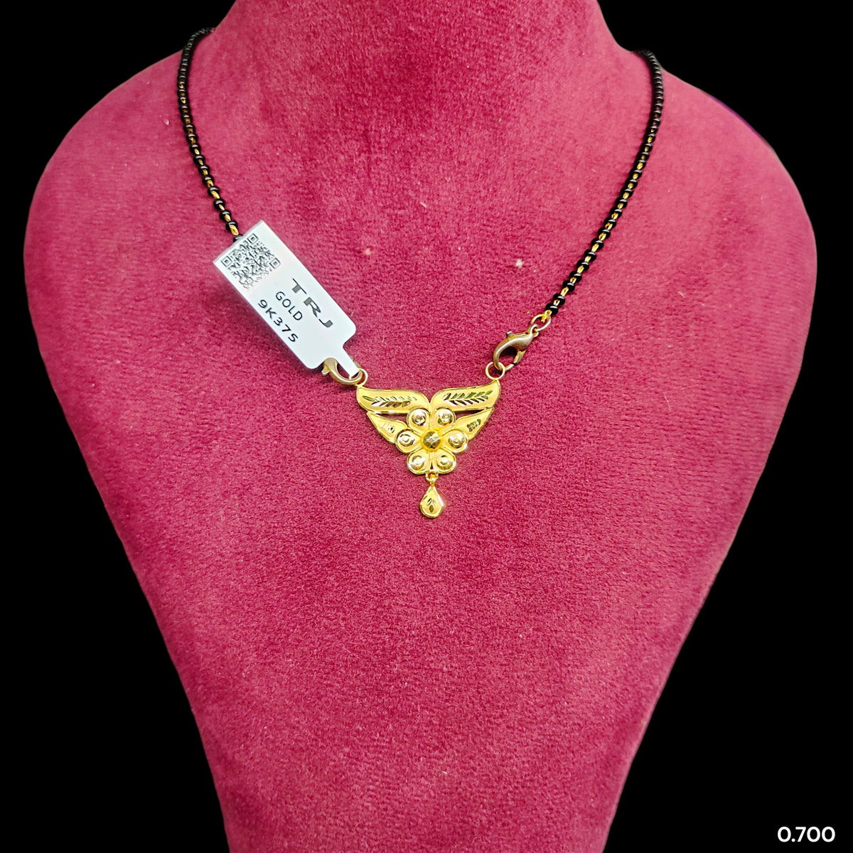 GPM9K- (WGT: 0.700 GM APPROX) BIS CERTIFIED HUID HALLMARK 375 9KT GOLD PENDANT FOR WOMEN 1 PIECE WITH FREE MANGALSUTRA & TASSEL. (AR7SQD)