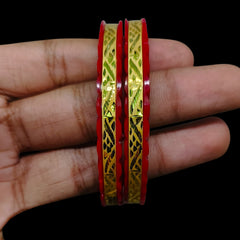 GOLD POLA- (CW3B3P)-(K2UD73) (SIZE-26) (WGT: 1.350 GM APPROX) BIS CERTIFIED HUID HALLMARK 375 9KT GOLD POLA BADHANO 1 PAIR FOR WOMEN.