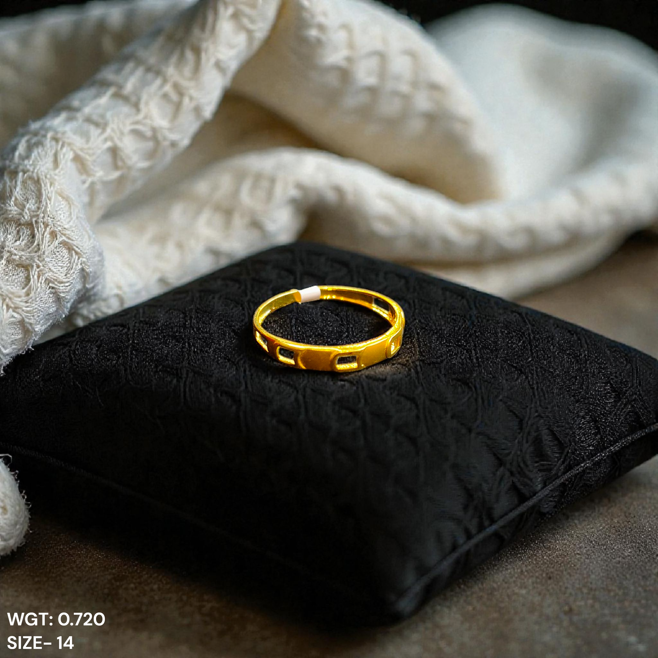 (GLFR9) TRJ (SIZE: 14) WGT: 0.720 GM APPROX BIS CERTIFIED HUID HALLMARK 9KT GOLD FINGER RING FOR WOMEN 1 PIECE FOR REGULAR USE.