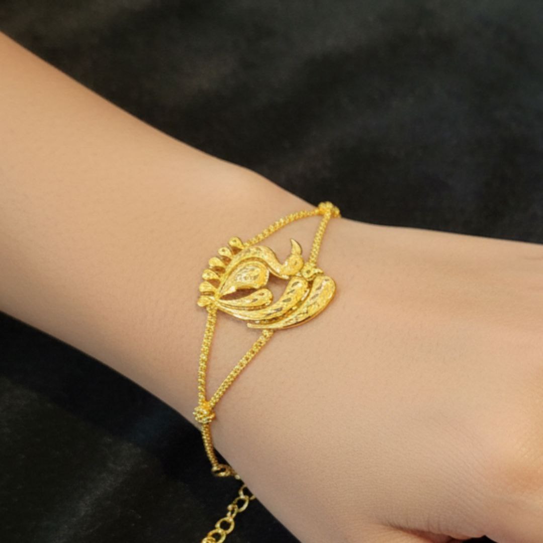 (GMW) RAJLAXMI WGT: 3.120 GM APPROX CERTIFIED BIS HUID HALLMARK 916 22KT GOLD MANTASHA FOR WOMEN (STANDARD ADJUSTABLE SIZE).