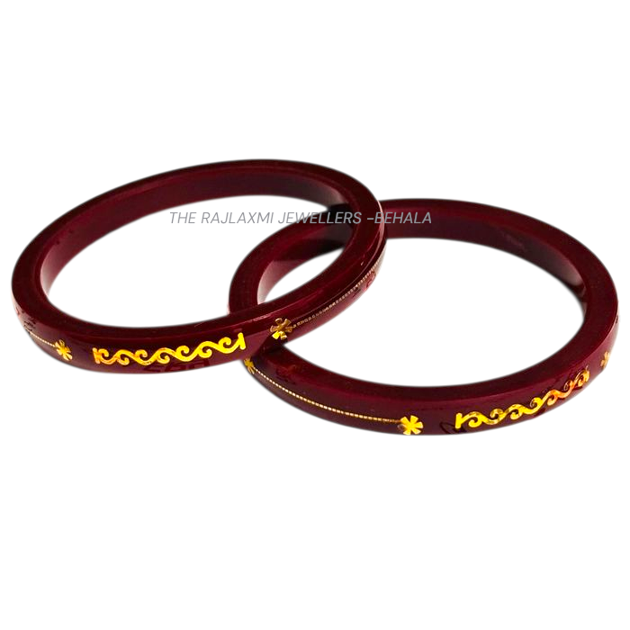 MAGNET MAROON (FACEBOOK VIRAL POLA) GOLDEN DETAILING LAMINATION POLA PATTERN DESIGN 1 PAIR FOR WOMEN - NON EXCHANGEABLE ITEM (GET ANY DESIGN AS PER AVAILABILITY)