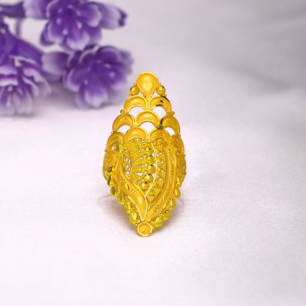 MADE TO ORDER (GFR22) BIS CERTIFIED HUID HALLMARK 916 22KT GOLD FINGER RING (ADJUSTABLE FREE SIZE) WGT: 3.700 GM APPROX (1 PIECE) FOR WOMEN (BLUE TAG PREMIUM SEGMENT JEWELLERY) -DELIVERY IN 25 DAYS.