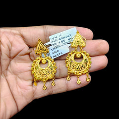 GOLD EARRINGS- (G8K5J2)-(2RS7R1) (WGT: 3.710 GM APPROX) BIS CERTIFIED HUID HALLMARK 9KT GOLD EARRINGS 1 PAIR FOR WOMEN (BEST FOR GIFT IN MARRIAGE).