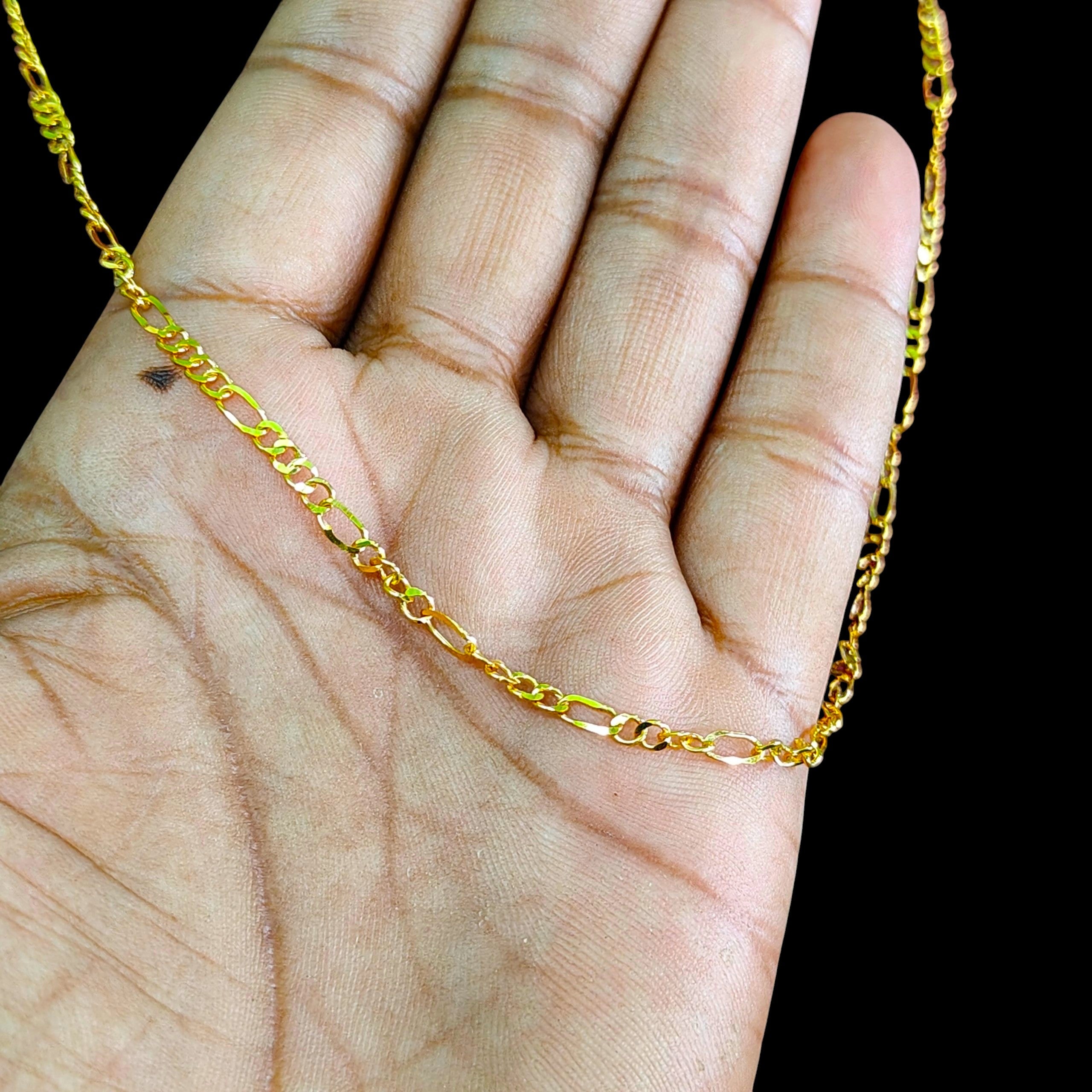 GOLD CHAIN- (WGT: 4.00 GM APPROX) BIS CERTIFIED HUID HALLMARK 9KT GOLD CHAIN WITH PENDANT (19 INCH) 1 PIECE FOR UNISEX.