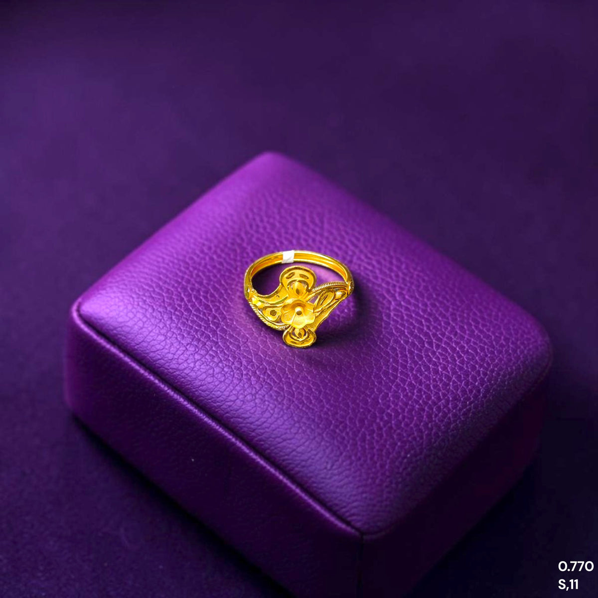 LADIES RING- (SIZE: 11) WGT: 0.770 GM APPROX BIS CERTIFIED HUID HALLMARK 9KT GOLD FINGER RING FOR WOMEN 1 PIECE. (96URQK)