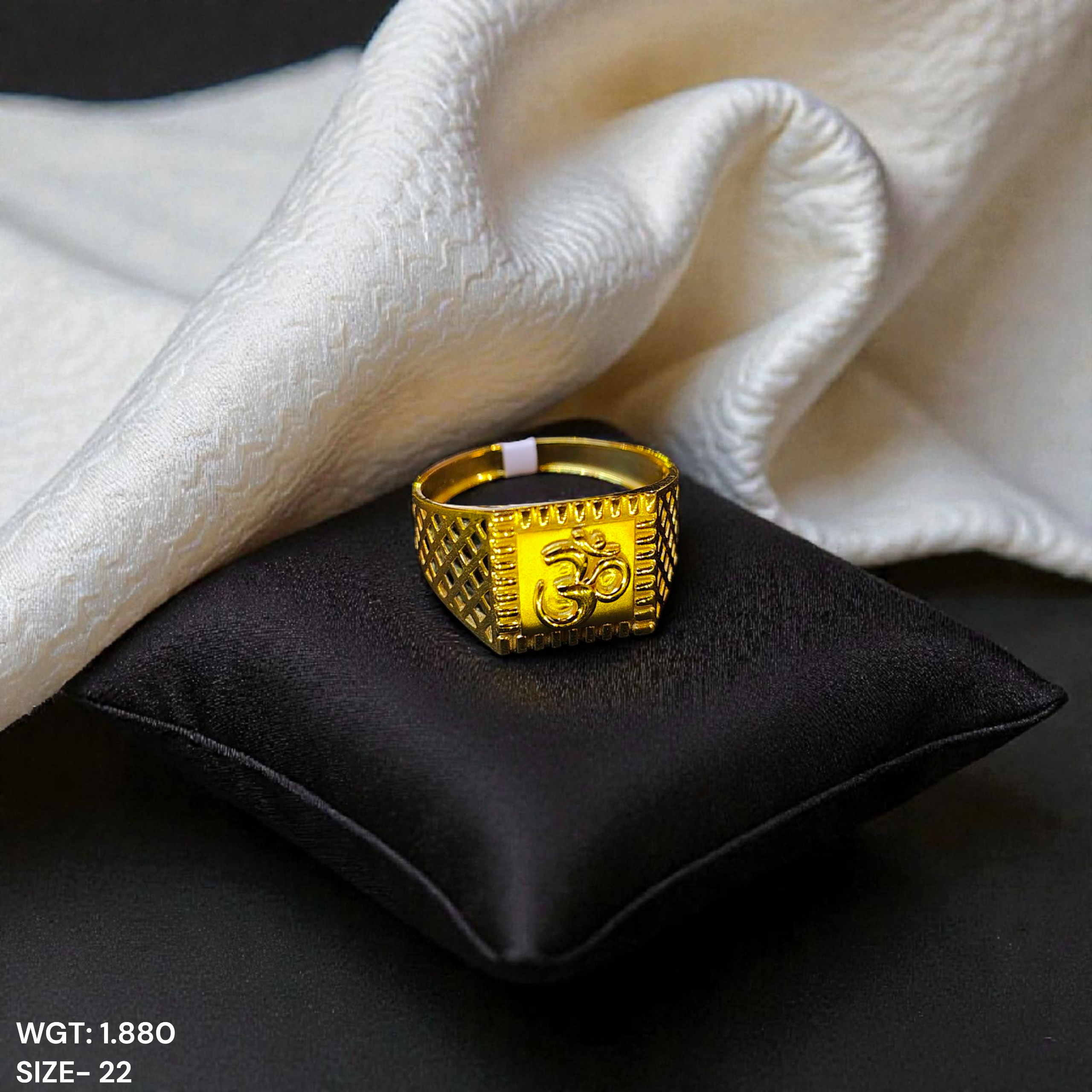 (GGFR9) TRJ (SIZE: 22) WGT: 1.880 GM APPROX BIS CERTIFIED HUID HALLMARK 9KT GOLD FINGER RING FOR MEN 1 PIECE FOR REGULAR USE.