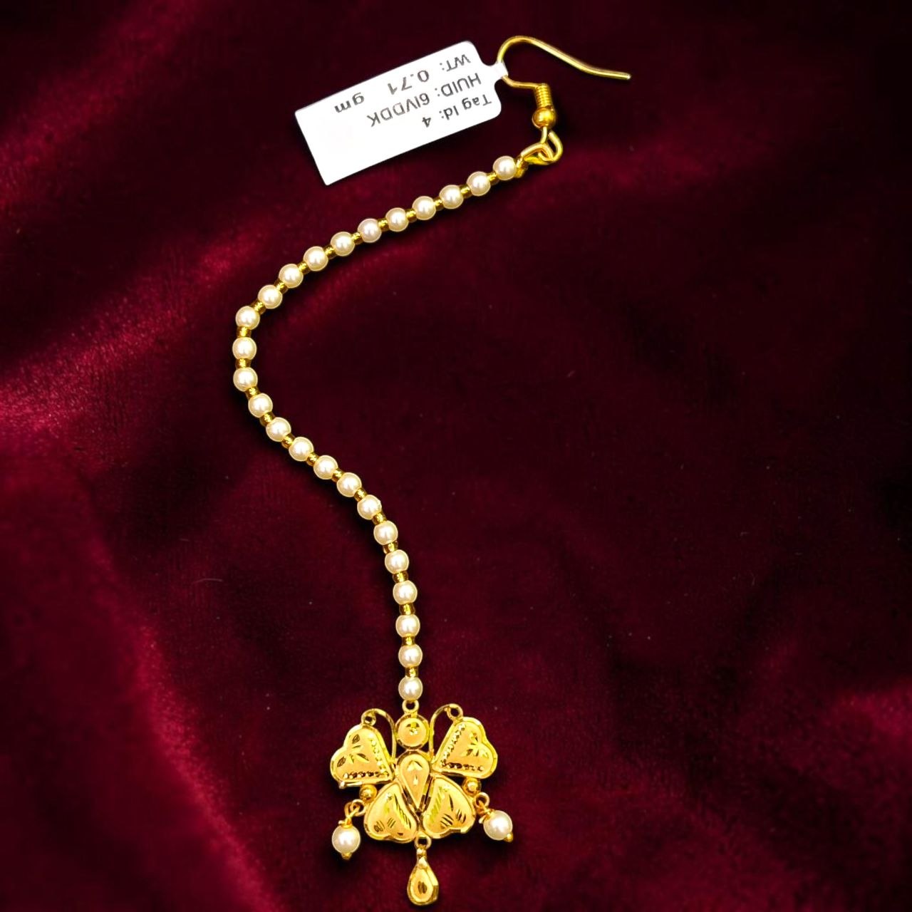 GOLD TICKLY- (WGT: 0.710 GM APPROX) CERTIFIED BIS HUID HALLMARK 375 9KT GOLD TICKLY (MANGTIKA) 1 PIECE FOR MARRIAGE.