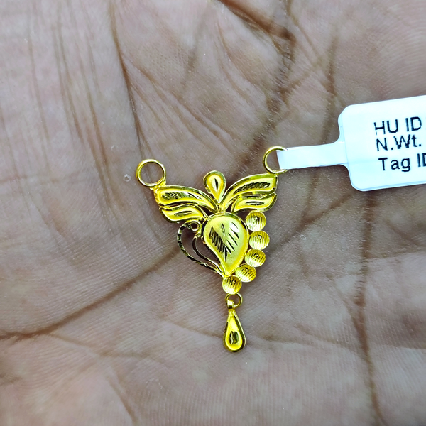 TRJ WGT: 0.850 GM APPROX 22KT HUID HALLMARK GOLD PENDANT MANGALSUTRA 1 PIECE WITH TASSEL.