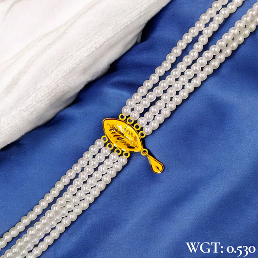CERTIFIED BIS HUID HALLMARK 916 22KT GOLD MOTI CHOKER 1 PIECE (WGT:0.530 GM) WITH ADJUSTABLE TASSEL FOR GIFT IN MARRIAGE.
