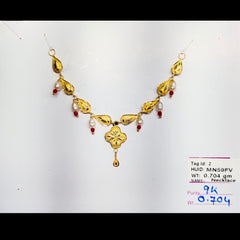 GOLD NECKLACE-(WGT: 0.704 GM APPROX) BIS CERTIFIED HUID HALLMARK 375 9KT GOLD NECKLACE 1 PIECE FOR WOMEN WITH FREE ADJUSTABLE TASSEL. (MN59FV)