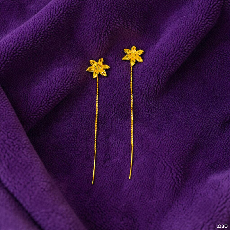GOLD SUIDHAGA- (NKJWHW)-(JWDRH1) (WGT: 1.030 GM APPROX) BIS CERTIFIED HUID HALLMARK 9KT GOLD SUIDHAGA EARRINGS (1 PAIR) FOR WOMEN.