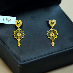 GOLD EARRINGS- (WGT: 1.140 GM APPROX) BIS CERTIFIED HUID HALLMARK 9KT GOLD EARRINGS 1 PAIR FOR WOMEN (BEST FOR GIFT IN MARRIAGE).