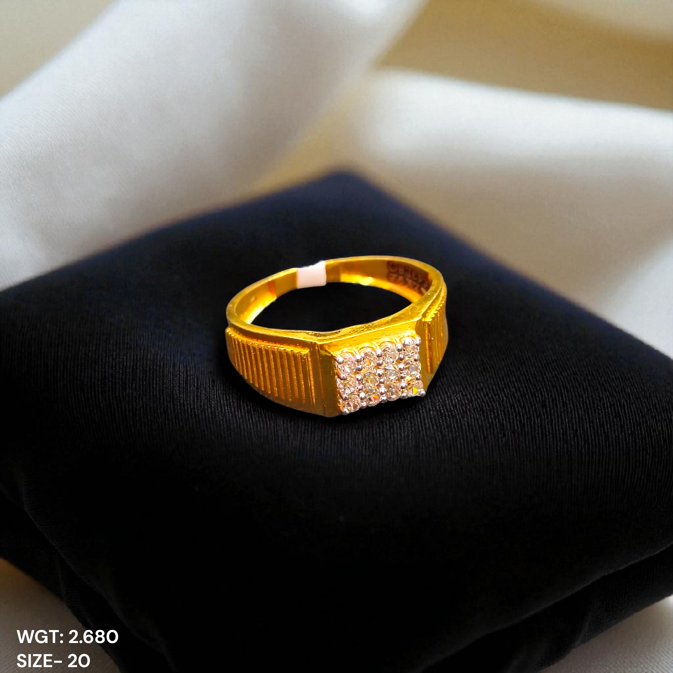 (GGFR) SIZE:20 (WGT: 2.680 GRAM APPROX) BIS CERTIFIED HUID HALLMARK 916 22KT GOLD GENTS FINGER RING FOR MENS 1 PIECE.