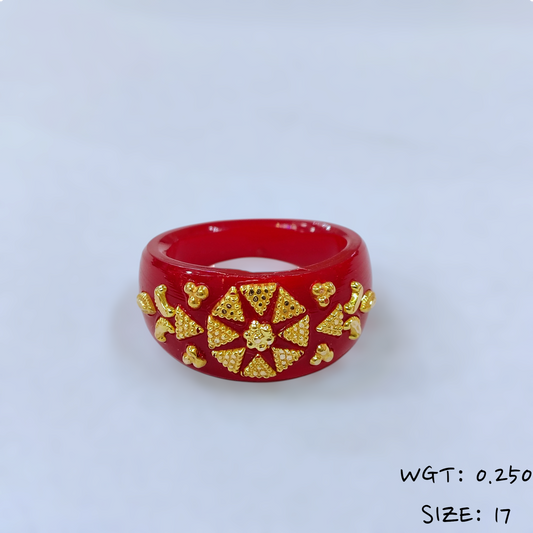 (GPR) TRJ (SIZE: 17) WGT: 0.250 GM APPROX (50 TONCH) KDM GOLD POLA RING FOR WOMEN 1 PIECE FOR GIFT (SOLD ON MRP)
