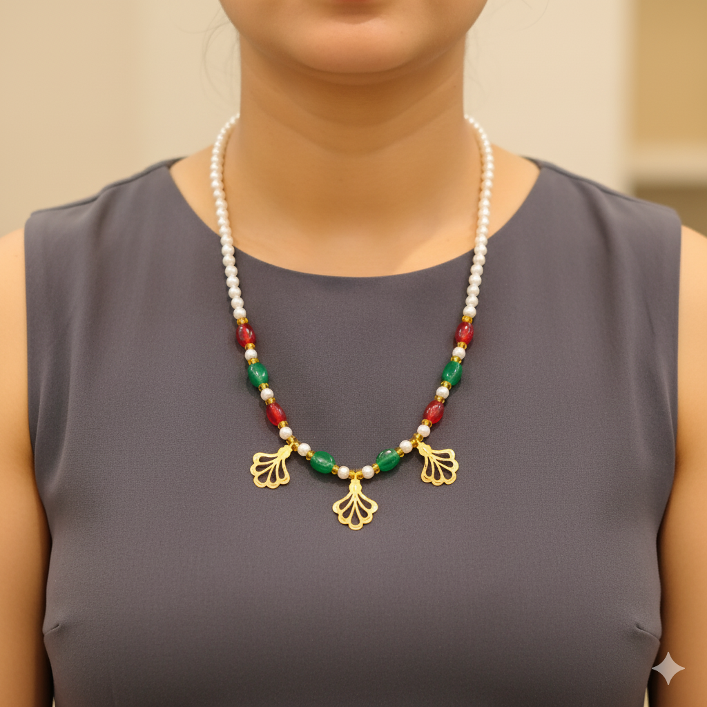 (GSH22) TRJ MUSHROOM DESIGN SELI WGT: 0.500 GM APPROX HUID HALLMARK 22KT GOLD SELIHAR 1 PIECE WITH TASSEL.