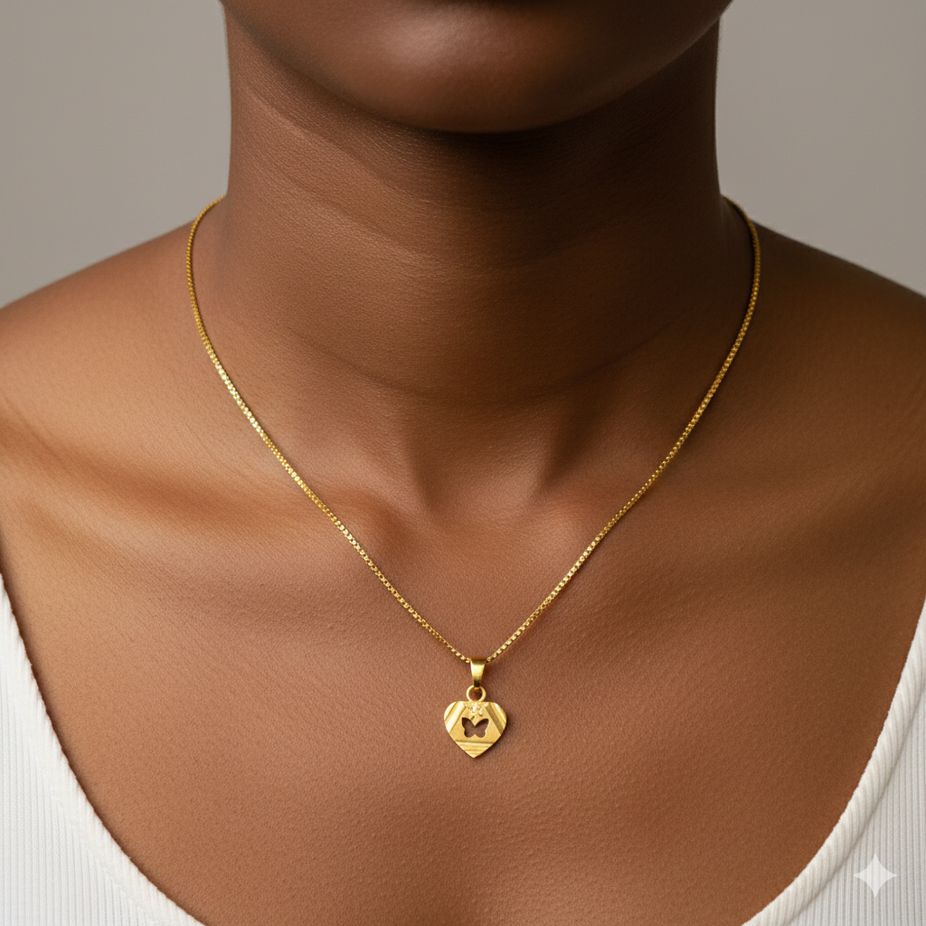 GCH-(WGT: 1.860 GM APPROX) BIS CERTIFIED HUID HALLMARK 9KT GOLD CHAIN WITH PENDANT (18 INCH) 1 PIECE FOR WOMEN.